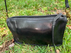 Bolso Bandolera Coach Bonnie Cashin Vintage Años 80 Cuero Negro ¡NYC 9455! - Imagen 1 de 9