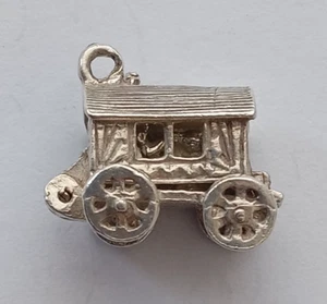 1960s-80s VINTAGE SILVER BRACELET CHARM GYPSY CARAVAN. CH1-3 - Picture 1 of 4