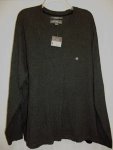 Eddie Bauer Men's V Neck Cotton Merino LS Sweater 2XL Gray Charcoal Heather NWT - Picture 1 of 10