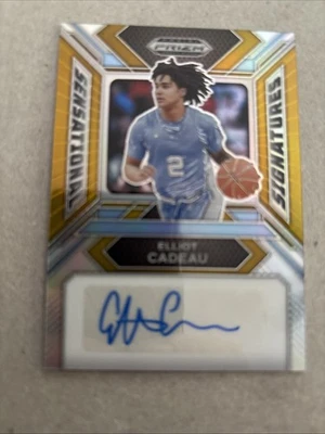 2024 Panini Prizm Draft Picks - Sensational Signatures Elliot Cadeau Gold /10 - Image 1 of 2