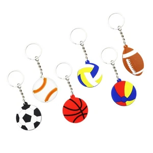 30PCS Sports Keychains Football Baseball BasketBall Volleyball Beach Ball Rugby - Picture 1 of 12