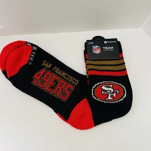 NFL Team Apparel San Francisco 49ers Black Crew Socks~ Adults Large NEW! - Picture 1 of 7