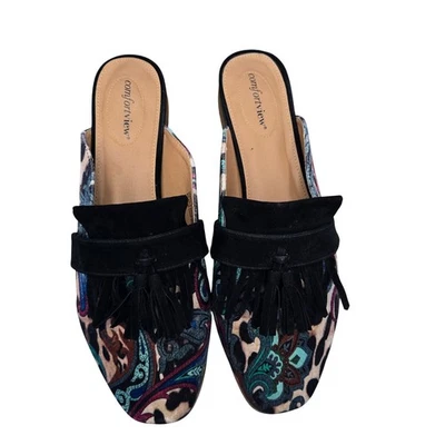 Mocasín Comfortview para mujer 12 anchos con borla estampado de leopardo cachemir Foto 1 de 4