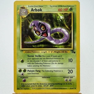 1999 Pokémon Arbok • Fossil Set 31/62 • Lightly Played w/ Corner Wear & Misprint - Picture 1 of 12