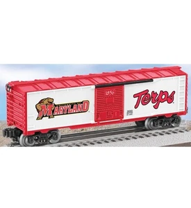LIONEL UNIVERSITY OF MARYLAND TERPS BOXCAR 6-39302 O GAUGE TRAIN COLLEGE BOX CAR - Picture 1 of 2