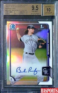 2015 Brendan Rodgers novato autógrafo refractor Bowman cromo DP BGS 9,5/10 - Imagen 1 de 2