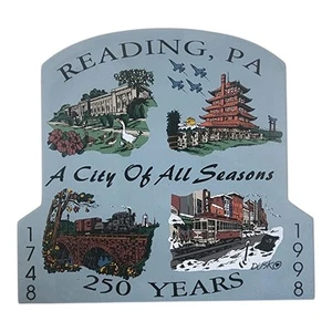 Reading PA A City Of All Seasons 1998 250 Years Anniversary Wood Plaque 250th - Picture 1 of 3