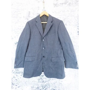 JOSEPH ABBOUD Men's Blue Blazer Jacket Two Tone Woven Houndstooth Wool 40R - Picture 1 of 8