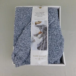 Threshold Cozy Geschenkbox Set Chenille Bettabschluss Überwurf & passende Socken #C883 - Bild 1 von 6