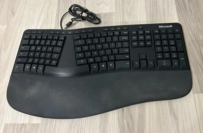 Microsoft Ergonomic Full size USB Wired Mechanical Keyboard Black Model 1878 - Image 1 of 4