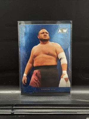 2022 UPPER DECK AEW METAL UNIVERSE SAMOA JOE #123 BLUE SPECTRUM - Image 1 of 3
