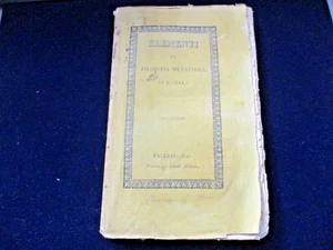 ELEMENTI DI FILOSOFIA METAFISICA di R. ZELL PARTE I - PALERMO 1827 - Imagen 1 de 3