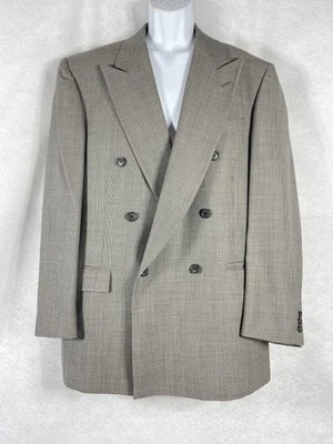 Chaqueta de Colección Nino Cerruti Para Hombres 44R Gris Blazer Doble Pecho Lana Hecha en EE. UU. Foto 1 de 4