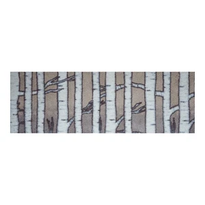 Fußmatte Grau 35x100 cm Polyester Latex rutschfest saugfähig Badematte weich - Bild 1 von 5