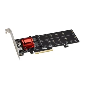 PCIe 3.1 X8 To 2 Port M.2 SSD Adapter Expansion NVME Adapter ASM2812 Chip - Afbeelding 1 van 11