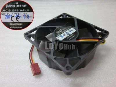 New For Cooler 8025 8CM chassis CPU fan 80mm A8025-25RB-3AP-U1 12V 0.20A 3-Pin - Image 1 of 3