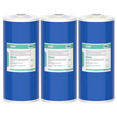 3 Pack 10"x4.5" KDF GAC Water Softener Filter Whole House Cartridge Replacement - Image 1 of 4