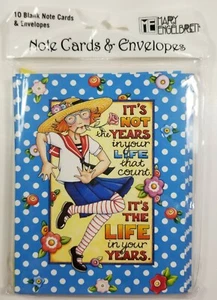 Vintage Blank Note Cards Envelopes NOS Pack of 10 Mary Engelbreit Fun Comic E1H - Imagen 1 de 2