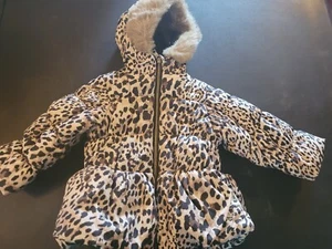 Toddler Baby Girl Coat Jacket w/ Faux Fur Trim 24 Mos by Pistachio Animal Print - Picture 1 of 7