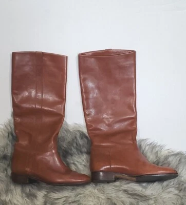 Saks Fifth Avenue женщин коричневый кожаный внешний и подошва размер 7B сапоги до колена - Изображение 1 из 4