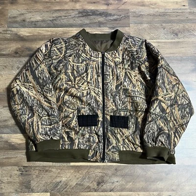 VTG Hodgman Mossy Oak Shadow Grass Camo Jacket Bomber Mens XXXL 3XL Reversible - Image 1 of 4