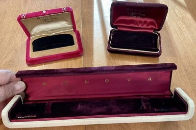 3 CAJAS DE RELOJ BULOVA VINTAGE/ANTIQ - BULOVA, BULOVA QUINTA AVE NY TERCIOPELO PLÁSTICO Foto 1 de 4