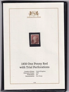 GB-Sg 16b Spec CE2 1d Red with trial perfs in H & B folder with certificate-used - Picture 1 of 4
