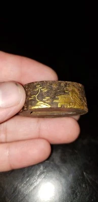 Fuchi ORO KATANA WAKIZASHI TANTO KOSHIRAE ESPADA JAPONESA ONDAS DE MONTAJE COLECCIONAR Foto 1 de 4