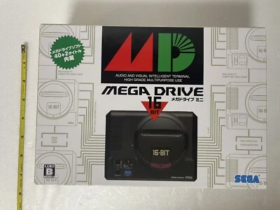 SEGA Mega Drive Mini 16 Bit Genesis Black MEGADRIVE Classic Games W/ Controller - Image 1 of 4