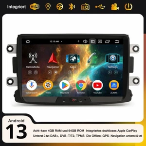 8" 4GB+64GB Android 14 Autoradio DAB+GPS Dacia Duster Logan Lodgy Sandero Dokker - Bild 1 von 24
