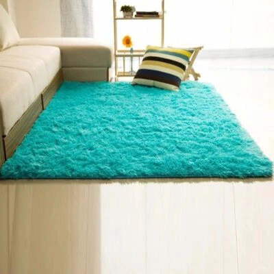 Long Square Fluffy Rug Bedroom Living Room Shaggy Carpet Floor Mat Large Rug New - Image 1 of 4