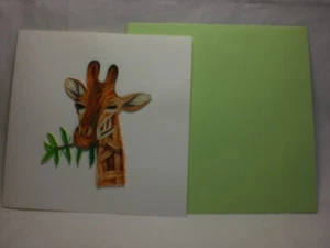 Quillin Cards - 3D Note Card - Giraffe eating - Picture 1 of 3
