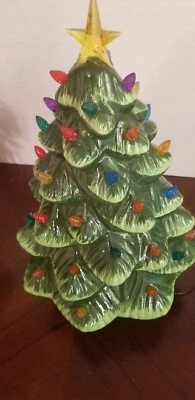 Ceramic Tabletop Christmas Tree 14 inches with Star Topper  - Image 1 of 4
