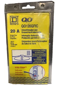 New Listing Square D ground fault 20 Amp Single Pole QO Series Circuit Breaker - Picture 1 of 2