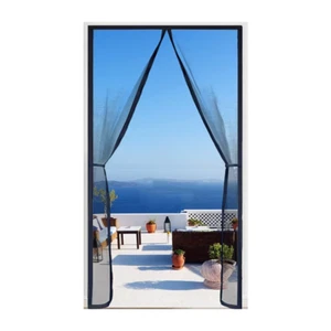 Magnetic Door Screen Insect Mosquito Net Curtain Black Auto Close Mesh - Picture 1 of 21