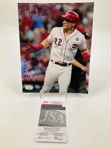 DEREK DIETRICH MIAMI MARLINS SIGNED/INSCRIBED 8X10 PHOTO JSA WITNESS COA REDS - Picture 1 of 1