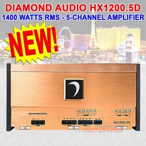 AMPLIFICADOR AMPLIFICADOR DE COCHE CLASE D DIAMOND AUDIO HX1200.5 1400W RMS SERIE HEX - Imagen 1 de 2