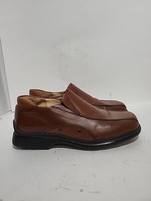 STANLEY BLACKER BROWN LEATHER SLIP ON LOAFER MENS 8.5W SHOES - Image 1 of 4