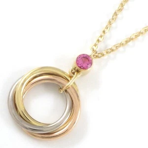 Collar Cartier Baby Trinity Circle 1P Zafiro Rosa 750 Oro Tricolor - Imagen 1 de 8