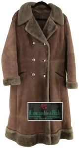 Vintage Abercrombie & Fitch Shearling Sheepskin Long Top Over Coat Size14 - Foto 1 di 7