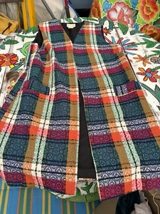 Vintage 60-70’s Ample Togs California Long Vest Vibrant Holiday Vest EUC Pocket - Picture 1 of 10