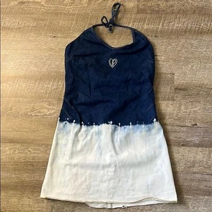 Y2K Voyage Passion Denim Halter Dress Size OS - Picture 1 of 6