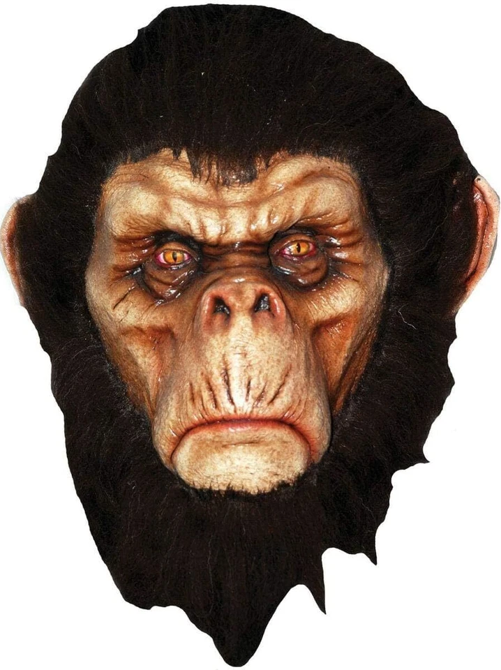 Bad Chimp Latex Mask w/Hair Animal Fancy Dress Up Halloween Costume Accessory - Image 1 of 1