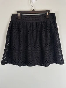Joey B Black Overlay Elastic Waist Skirt Above Knee Youth Girls Size XL New - Picture 1 of 7