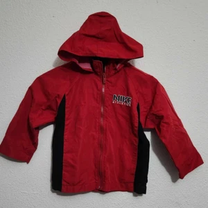 Nike Athletics Boys Size 4T Hooded Zip-Up Lightweight Jacket Red & Blk - Picture 1 of 3