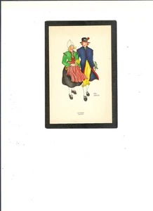 DRAWING VINTAGE CARD  "Dalarna Leksand - Aina Stenberg"  UNUSED   Swedish Couple - Picture 1 of 2