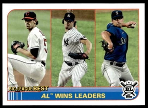 2021 Topps Big League #263 AL Wins Leaders (Shane Bieber / Cole / Gonzales) - Picture 1 of 2