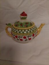Vintage Mary Engelbreit Cherries Jubilee Teapot 1998