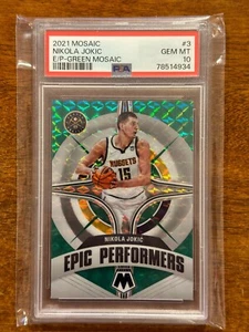 2021 Mosaic Nikola Jokic Epic Performers Green Mosaic PSA 10! Population 3! - Picture 1 of 3