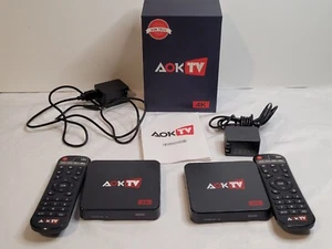 Pair of AOK TV 4k box android 16G eMMC 1G DDR3 with remotes - Picture 1 of 9